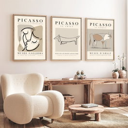 Wallity Huhu253 - Set de 3 Cuadros Decorativos 50 x 70 cm